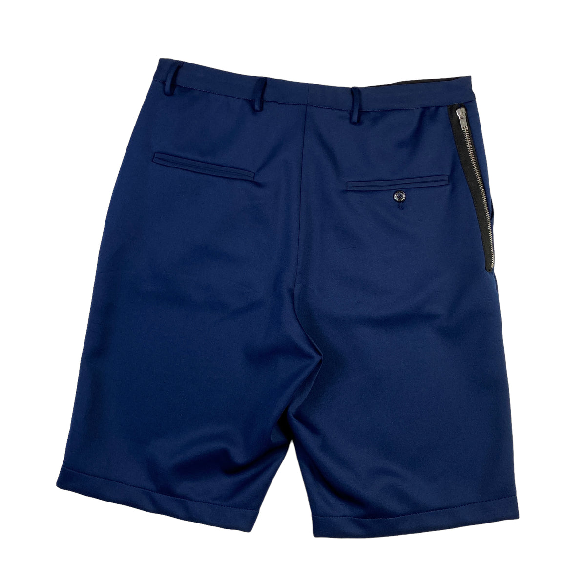 Pantaloncini Golden Goose blu navy da uomo, dettaglio tasche laterali a zip