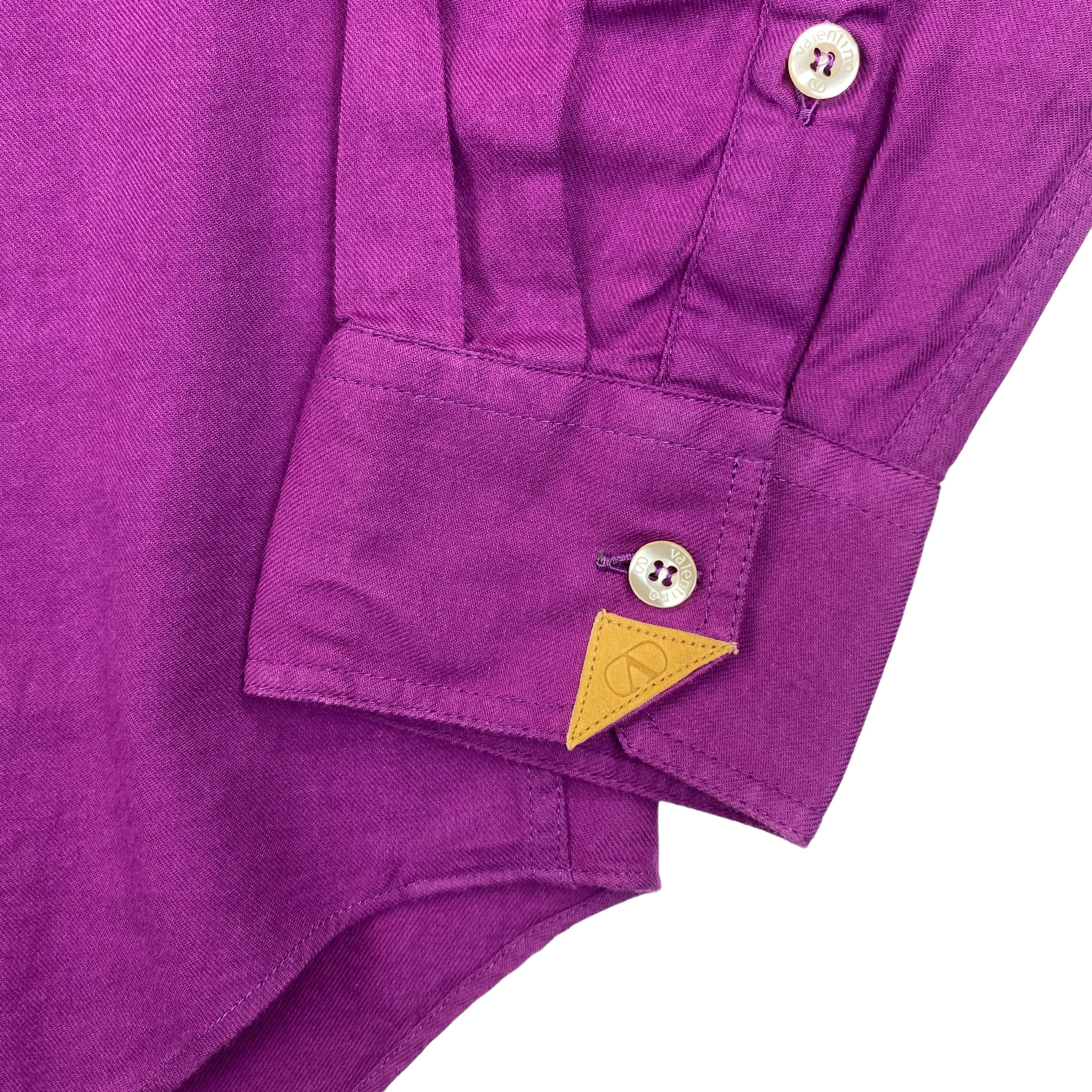Valentino camicia Chemises viola — ricamo V sul taschino — IlBotteghino