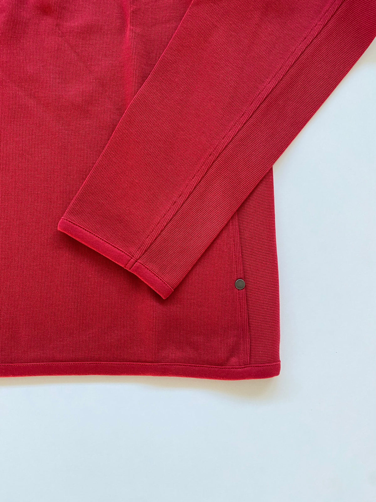 Polo Hugo Boss manica lunga rossa collo bianco - Tg. M