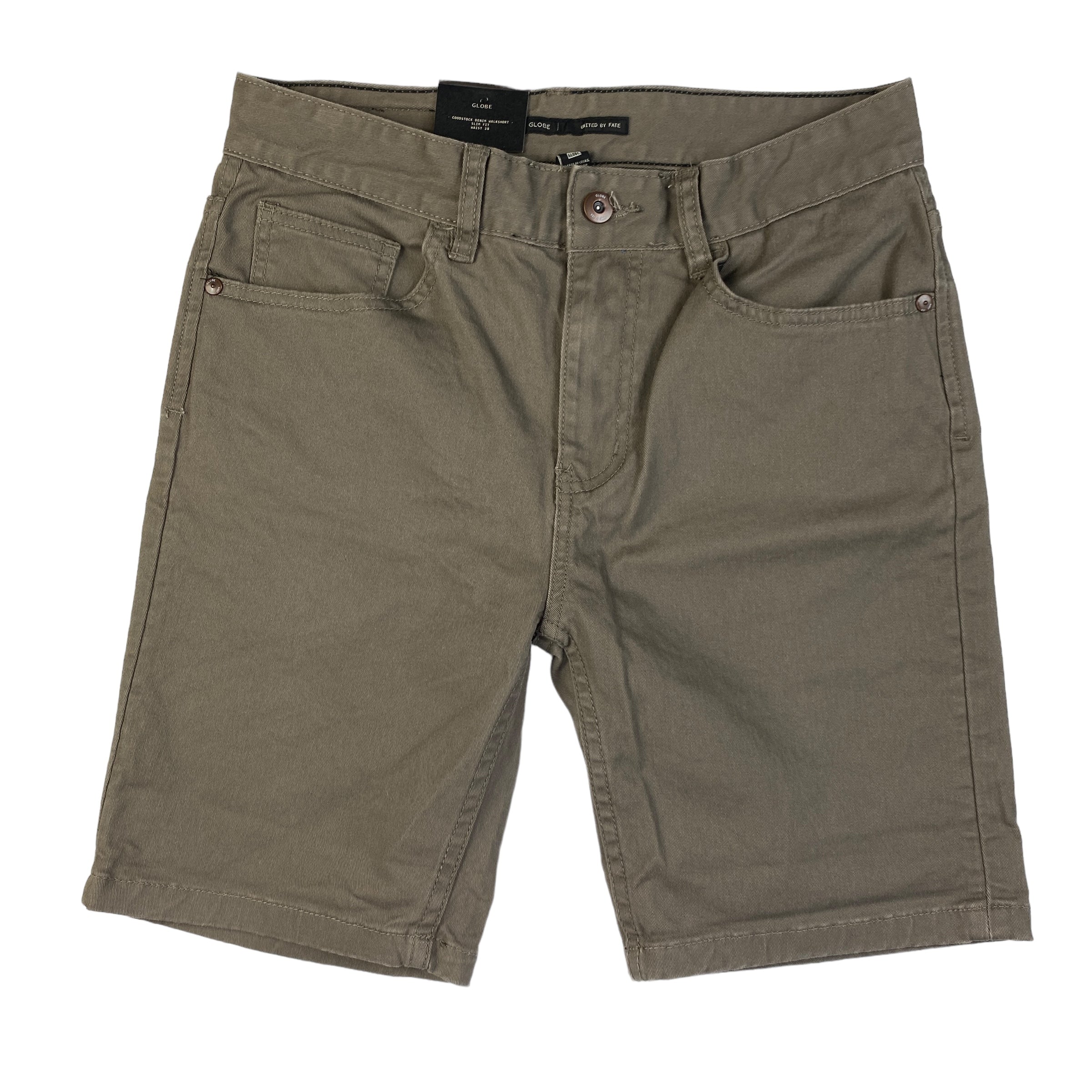 Short denim Globe Goodstock Bark beige, taglia US 28 — IlBotteghino