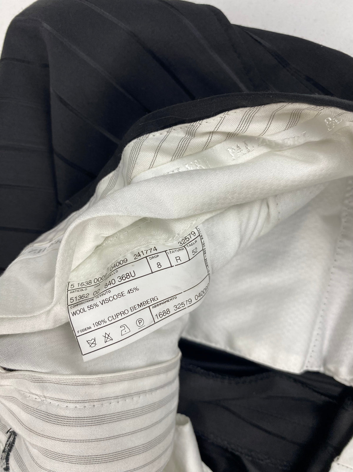Etichetta di composizione interna del pantalone Pal Zileri