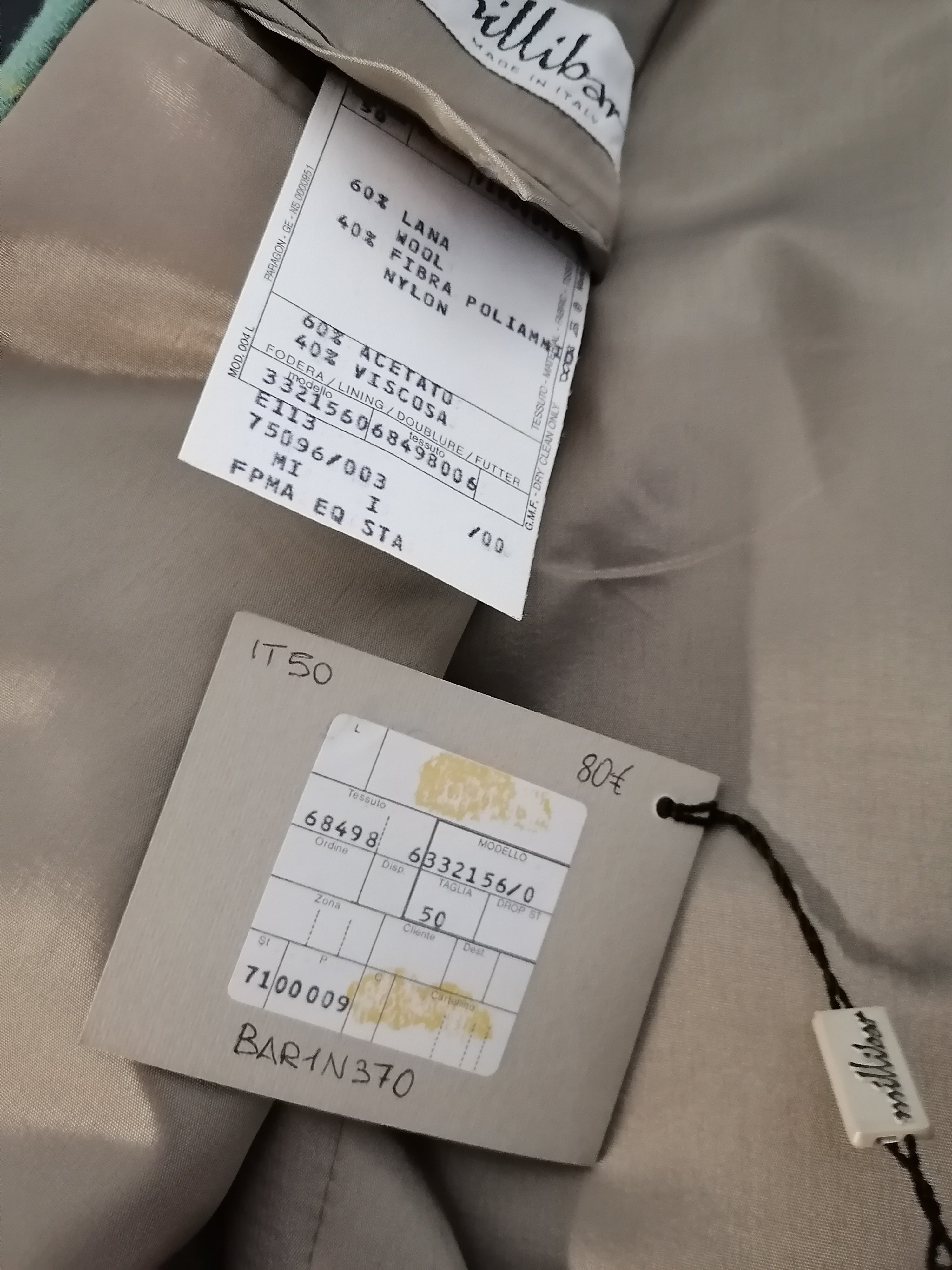 Millibar giacca lana e nylon — pezzo unico d'archivio — IlBotteghino