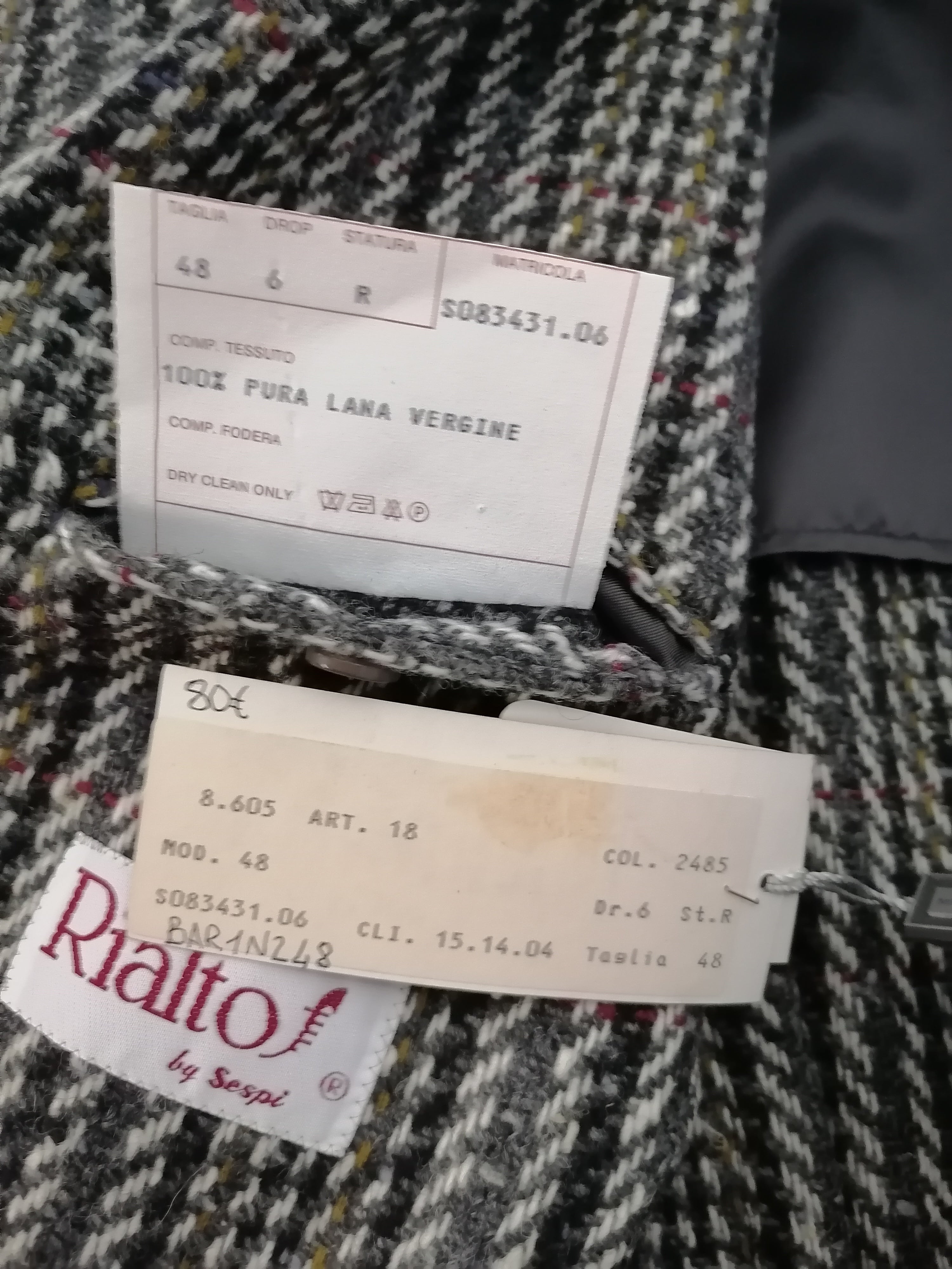 Rialto giacca lana vergine — pezzo unico d'archivio — IlBotteghino