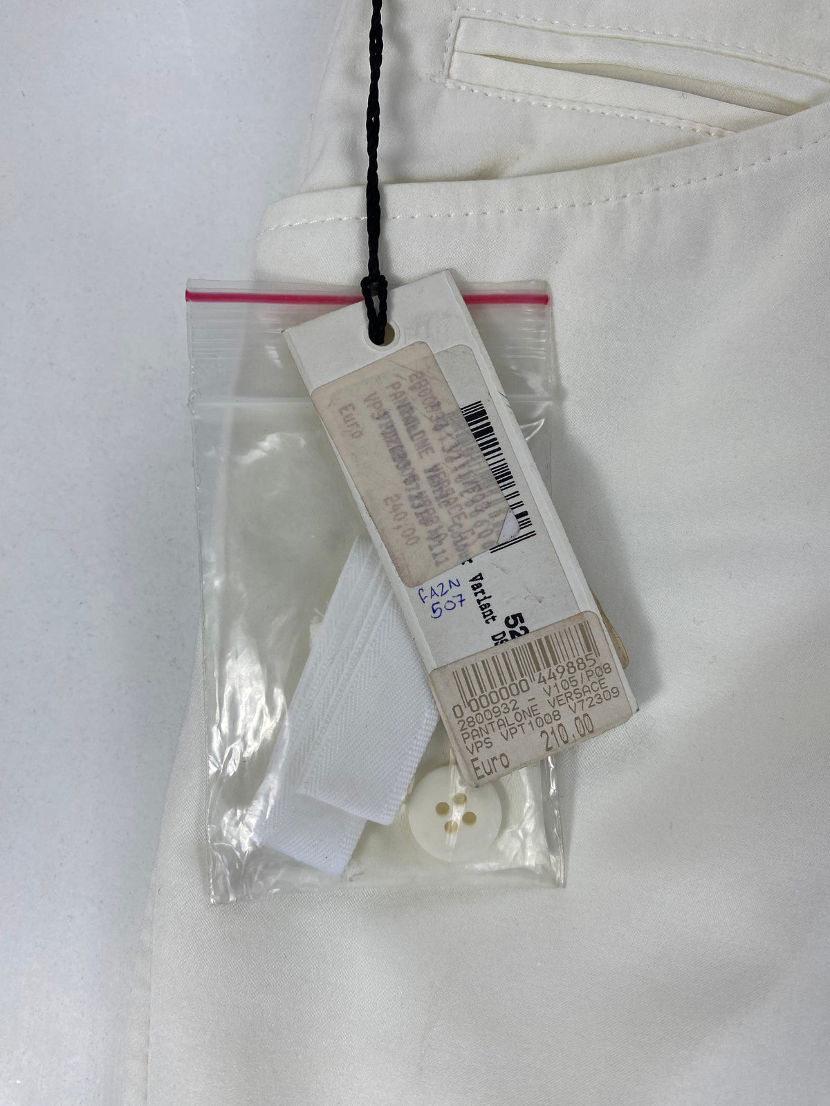 Versace Collection Pantaloni Cinque Tasche Bianchi in Cotone Stretch – foto 11 di 11
