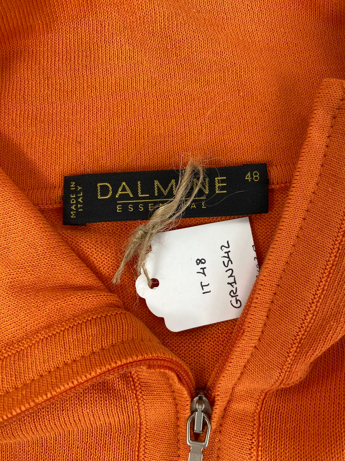 Dalmine Essential Maglione Mezza Zip Arancione in Cotone Collo Alto – foto 6 di 7
