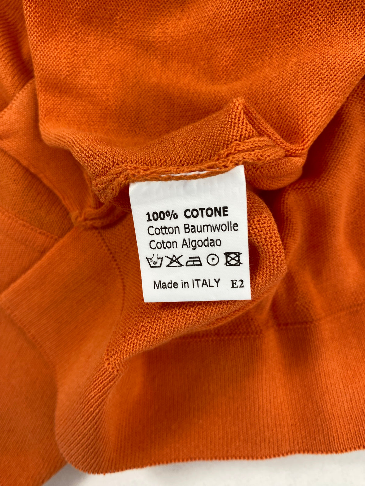Dalmine Essential Maglione Mezza Zip Arancione in Cotone Collo Alto – foto 7 di 7