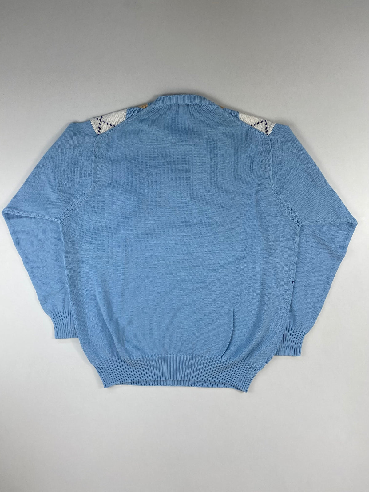 Aquascutum Maglione Girocollo Azzurro a Rombi Argyle in Cotone – foto 2 di 8