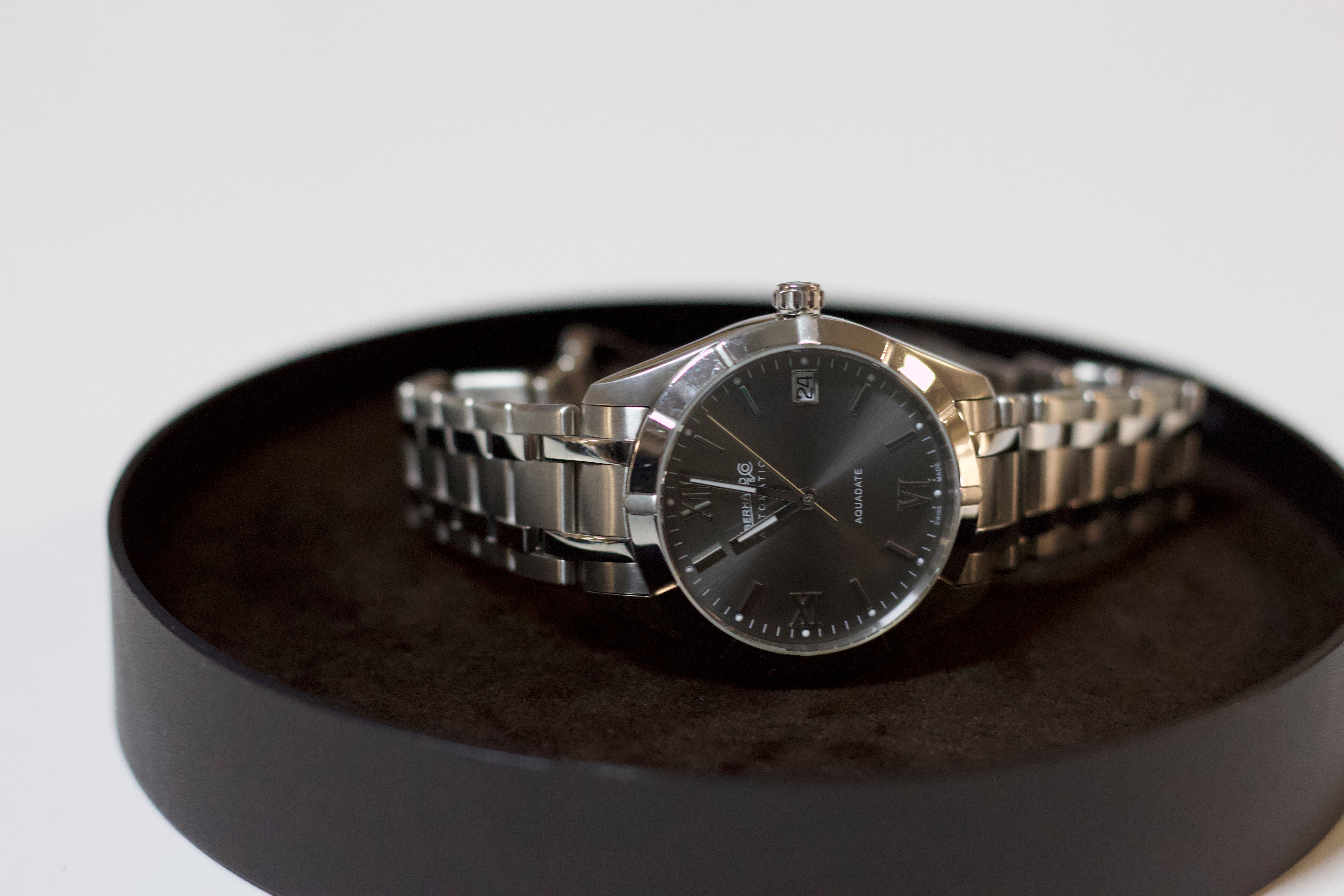 Eberhard Aquadate grigio — dettaglio quadrante — IlBotteghino