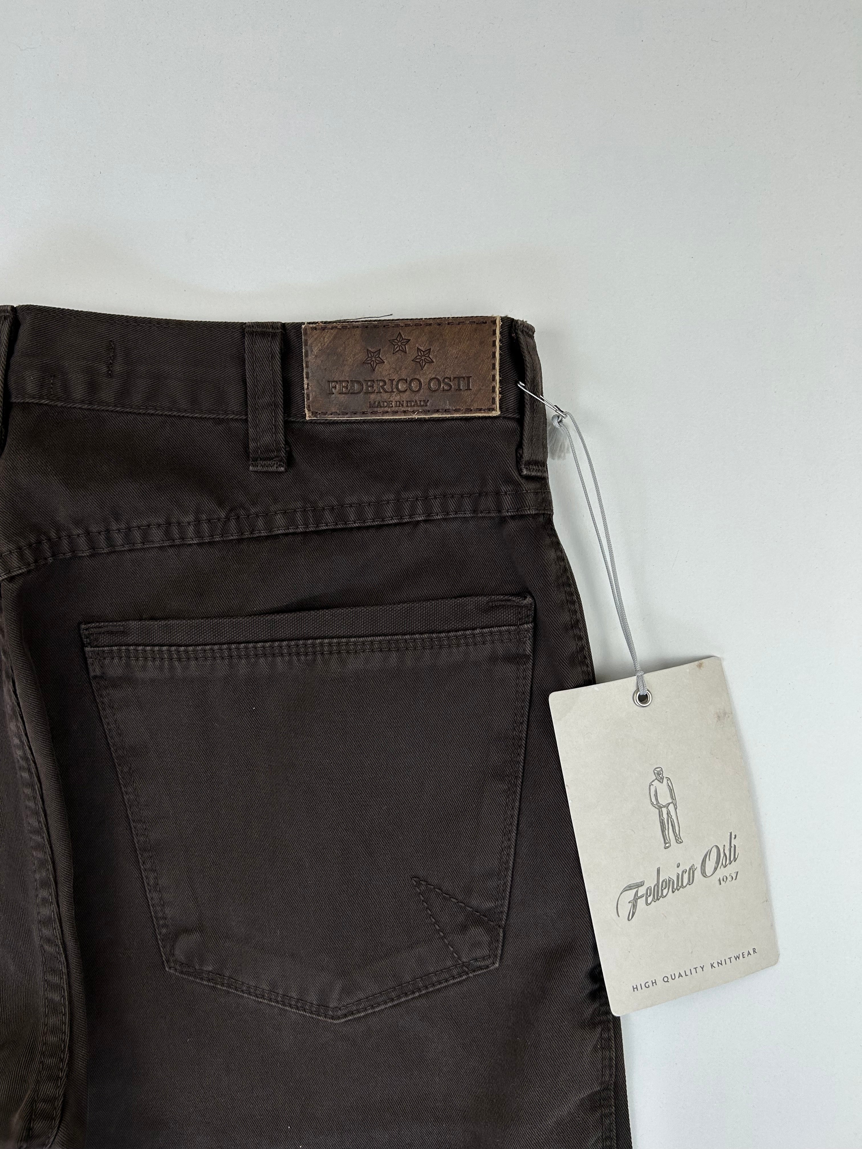 Federico Osti jeans marrone — nuovo con cartellino — IlBotteghino