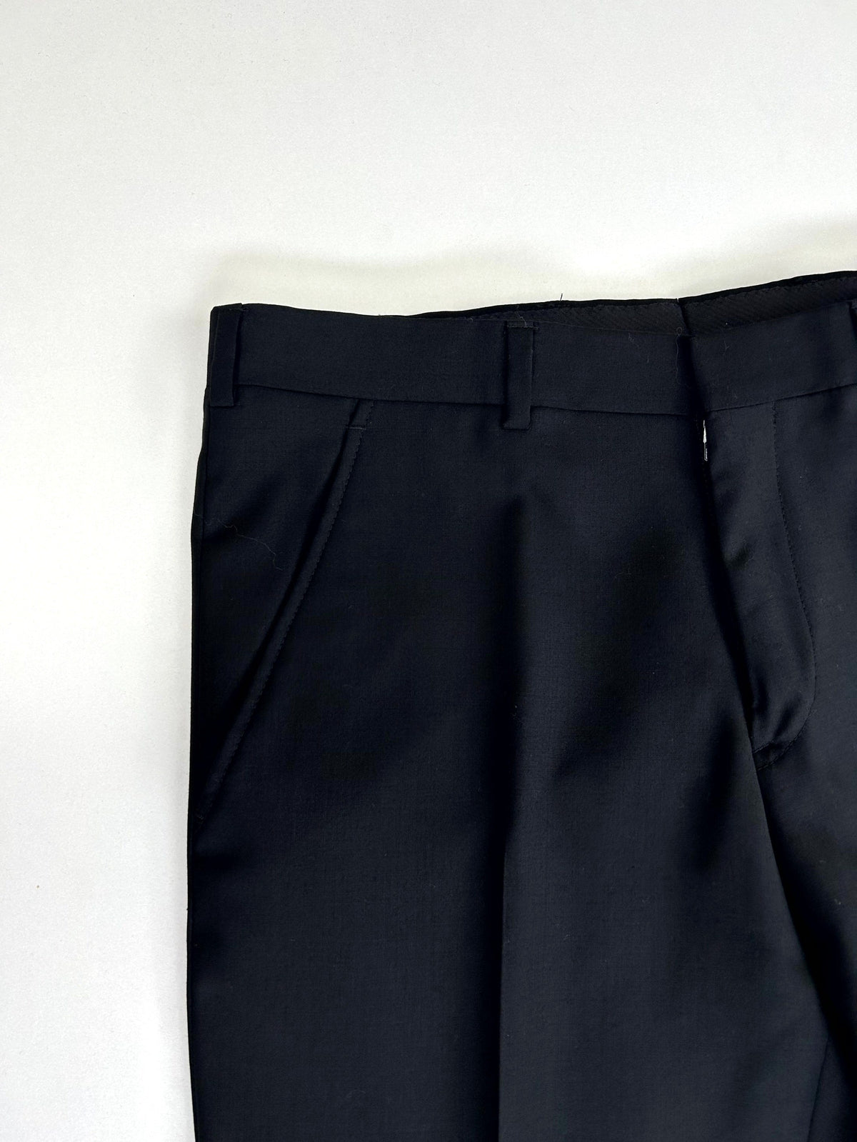 Facis Pantalone Sartoriale Uomo Nero 100% Lana Taglia 48 Made in Italy