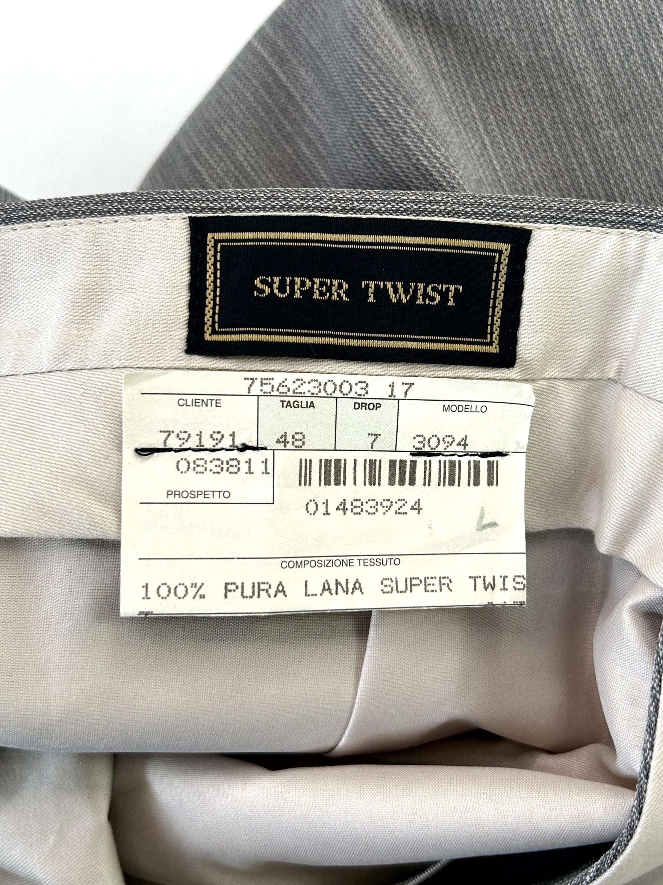 Pantalone Giorgio Reggiani grigio, etichetta composizione