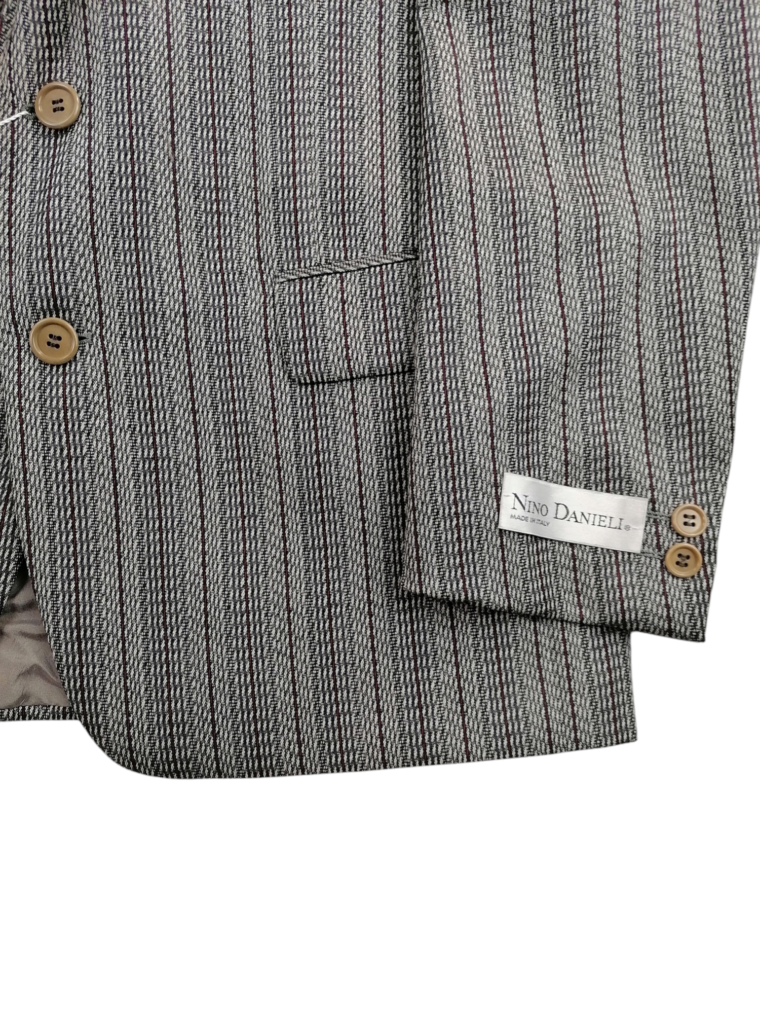 Nino Danieli giacca lana vergine — dettaglio sartoriale — IlBotteghino