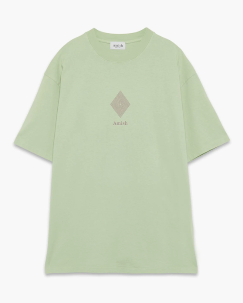 T-shirt Amish verde chiaro logo bianco, taglia S — IlBotteghino