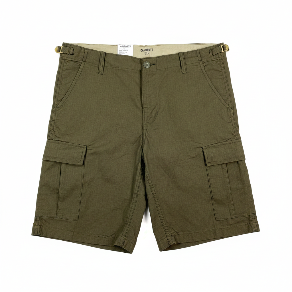 Short Carhartt Aviation verde, taglie US 28, 29 e 33 — IlBotteghino