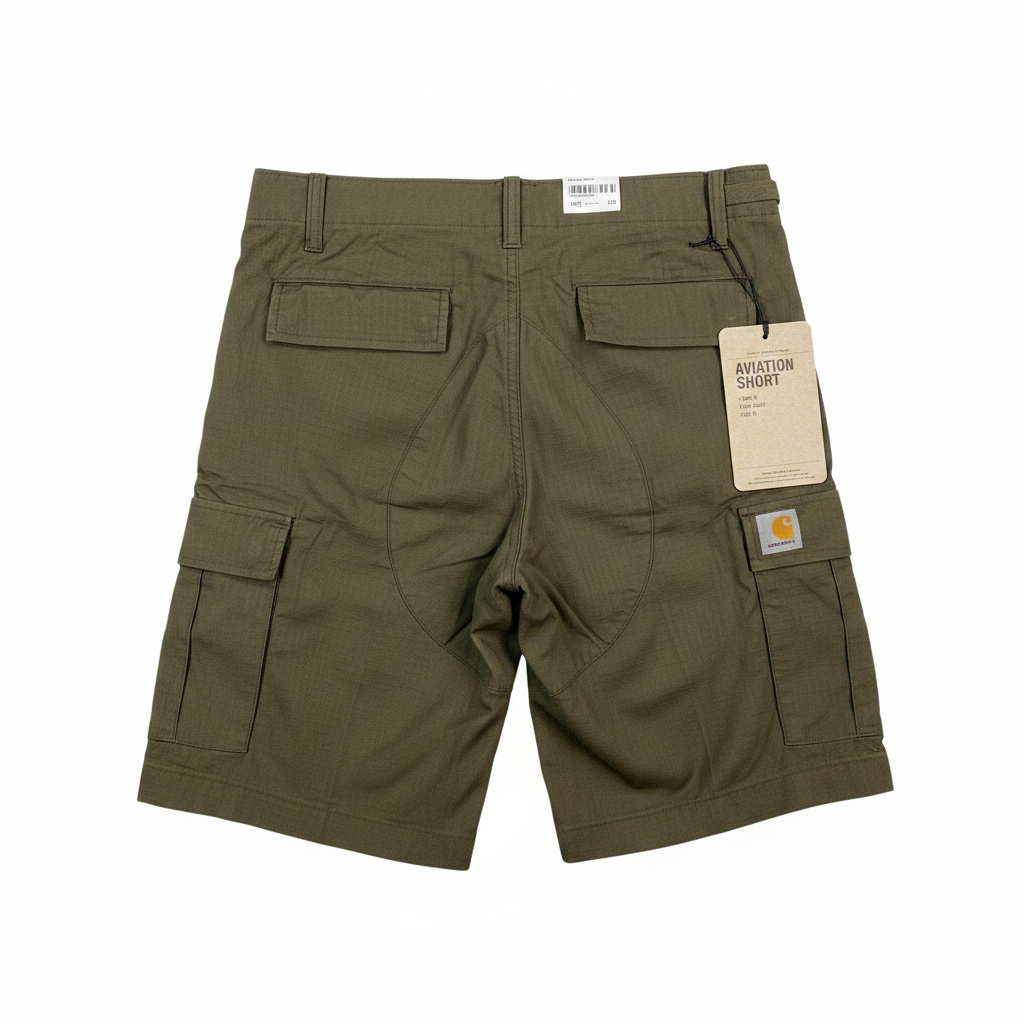 Carhartt Aviation short verde — workwear in cotone — IlBotteghino