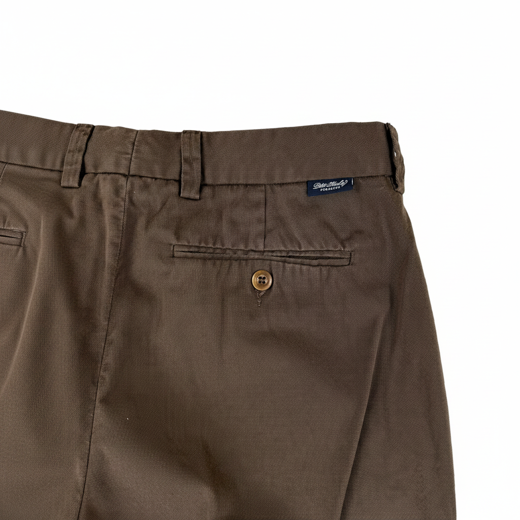 Peter Hadley pantalone marrone — dettaglio tasca — IlBotteghino