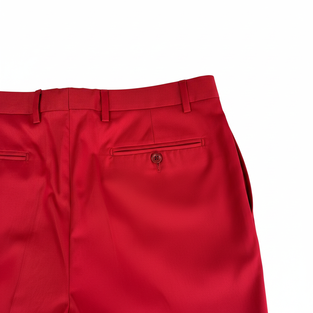 Aquascutum pantalone rosso — dettaglio tessuto — IlBotteghino