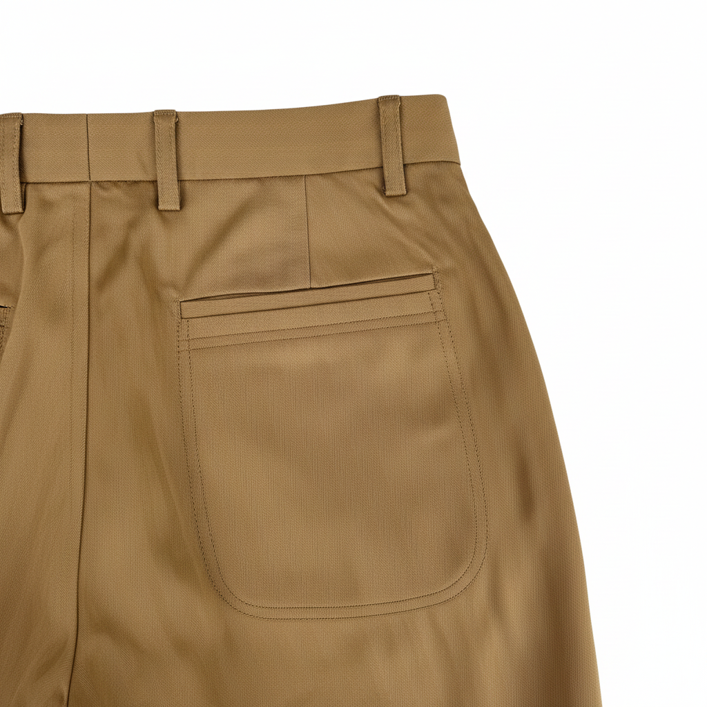 Berry pantalone beige — dettaglio tessuto — IlBotteghino
