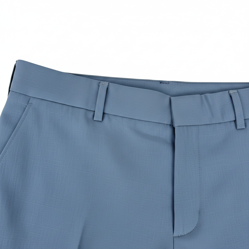 Mavecon pantalone celeste — dettaglio imperfezione — IlBotteghino
