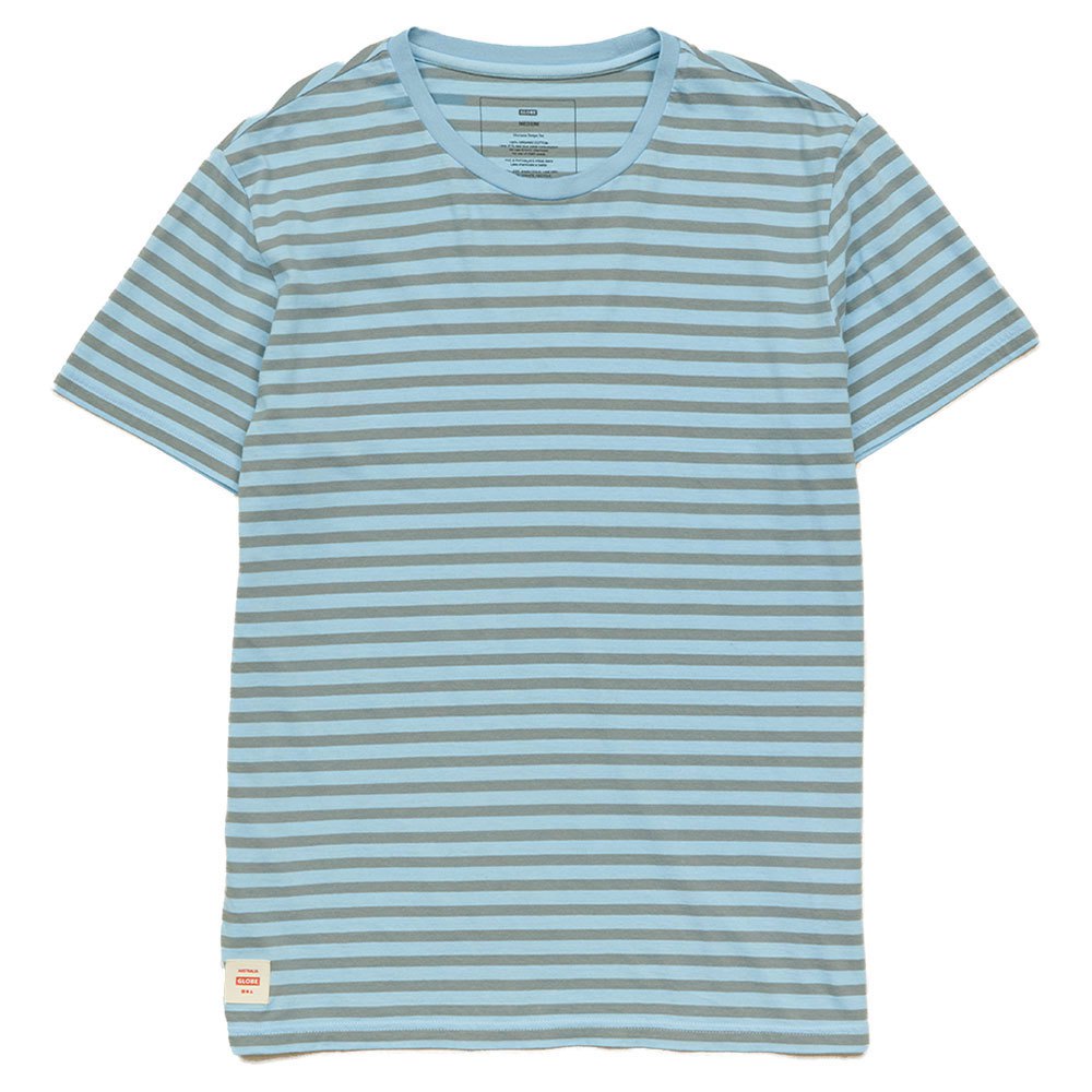 T-shirt Globe Horizon a righe azzurra/grigia, taglie L e XL — IlBotteghino