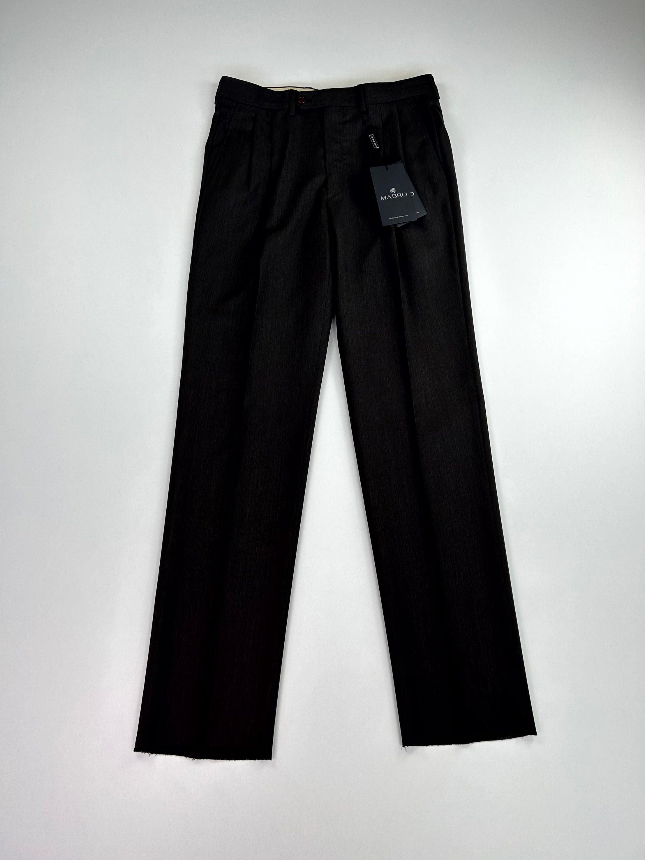 Pantalone Mabro marrone fango in lana Tasmania, taglia IT 48 — IlBotteghino