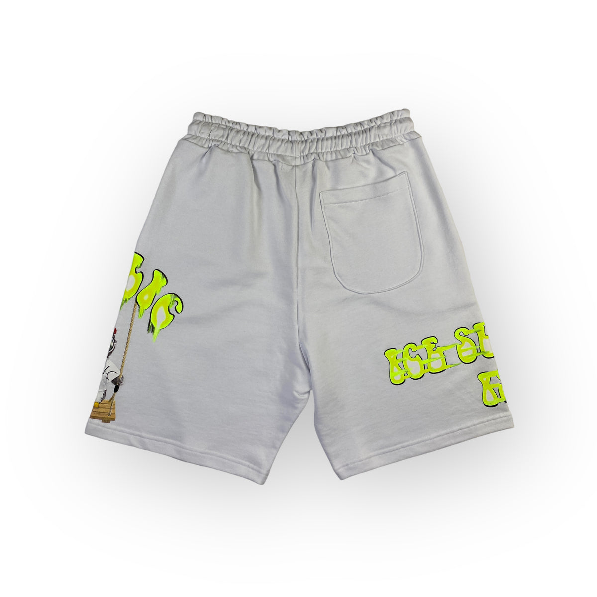 Pablic short bianco pinguino — streetwear d'archivio — IlBotteghino