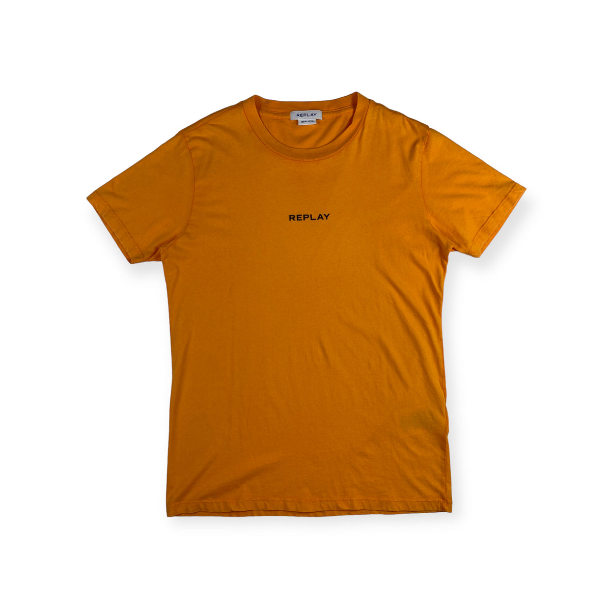 T-shirt Replay arancione con logo, taglia S — IlBotteghino