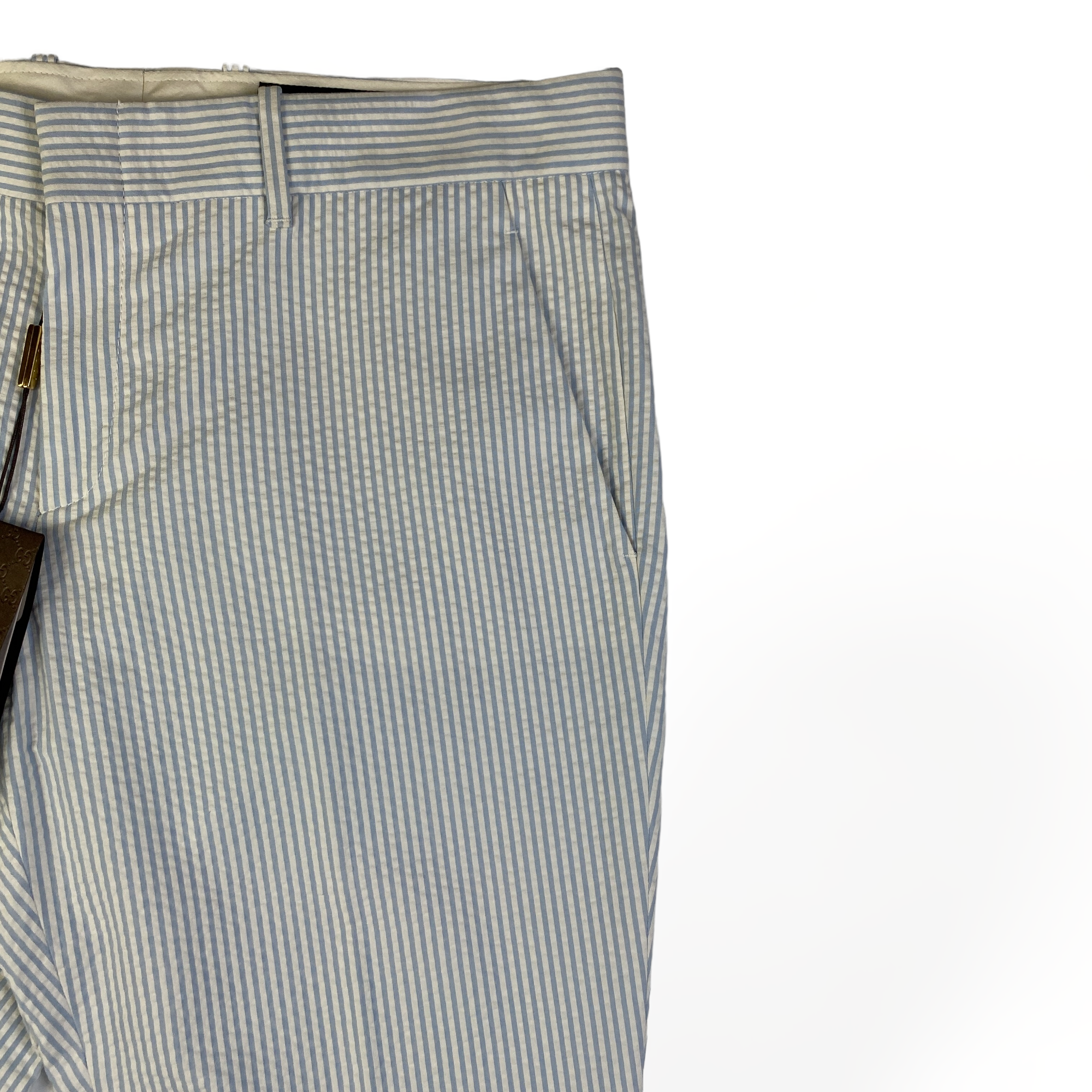 Gucci pantalone righe azzurre — estivo da collezione — IlBotteghino