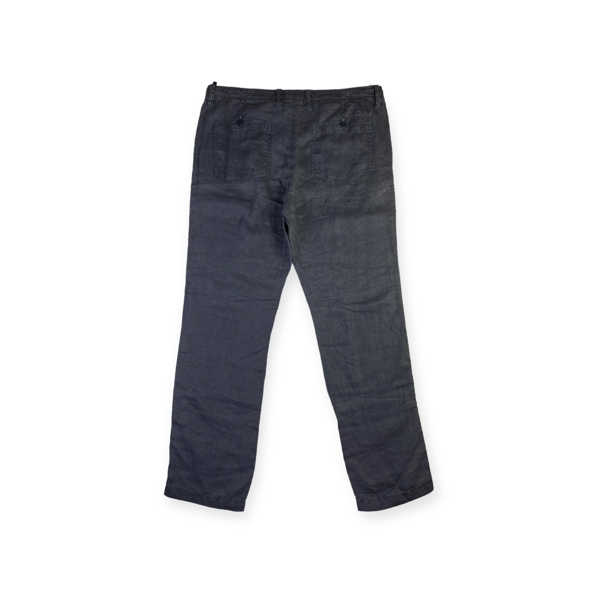 Mc2 Saint Barth pantalone lino blu — luxury d'archivio — IlBotteghino