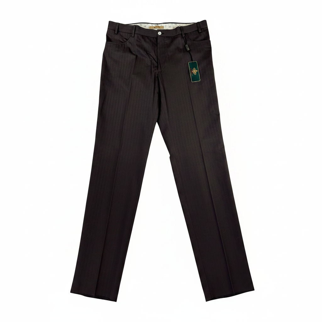 Pantalone sartoriale marrone gessato, taglia IT 54 — IlBotteghino