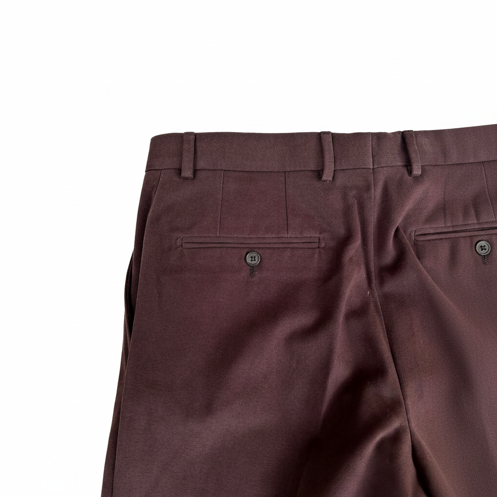 Berry Green Line pantalone bordeaux — dettaglio tessuto — IlBotteghino
