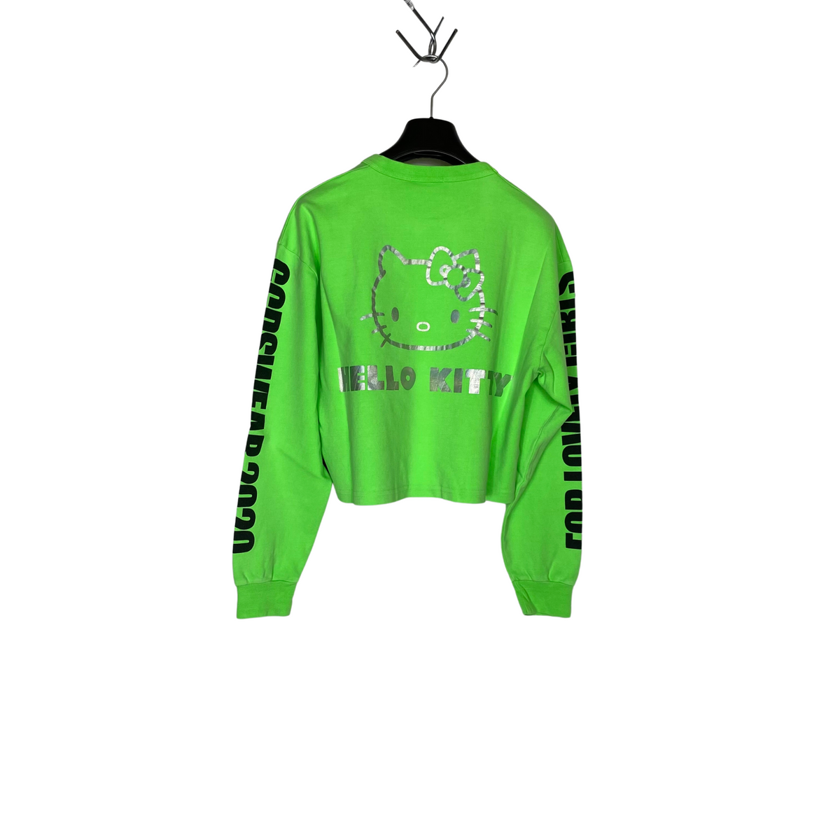 Maglione GCDS verde fluo da donna, vista frontale