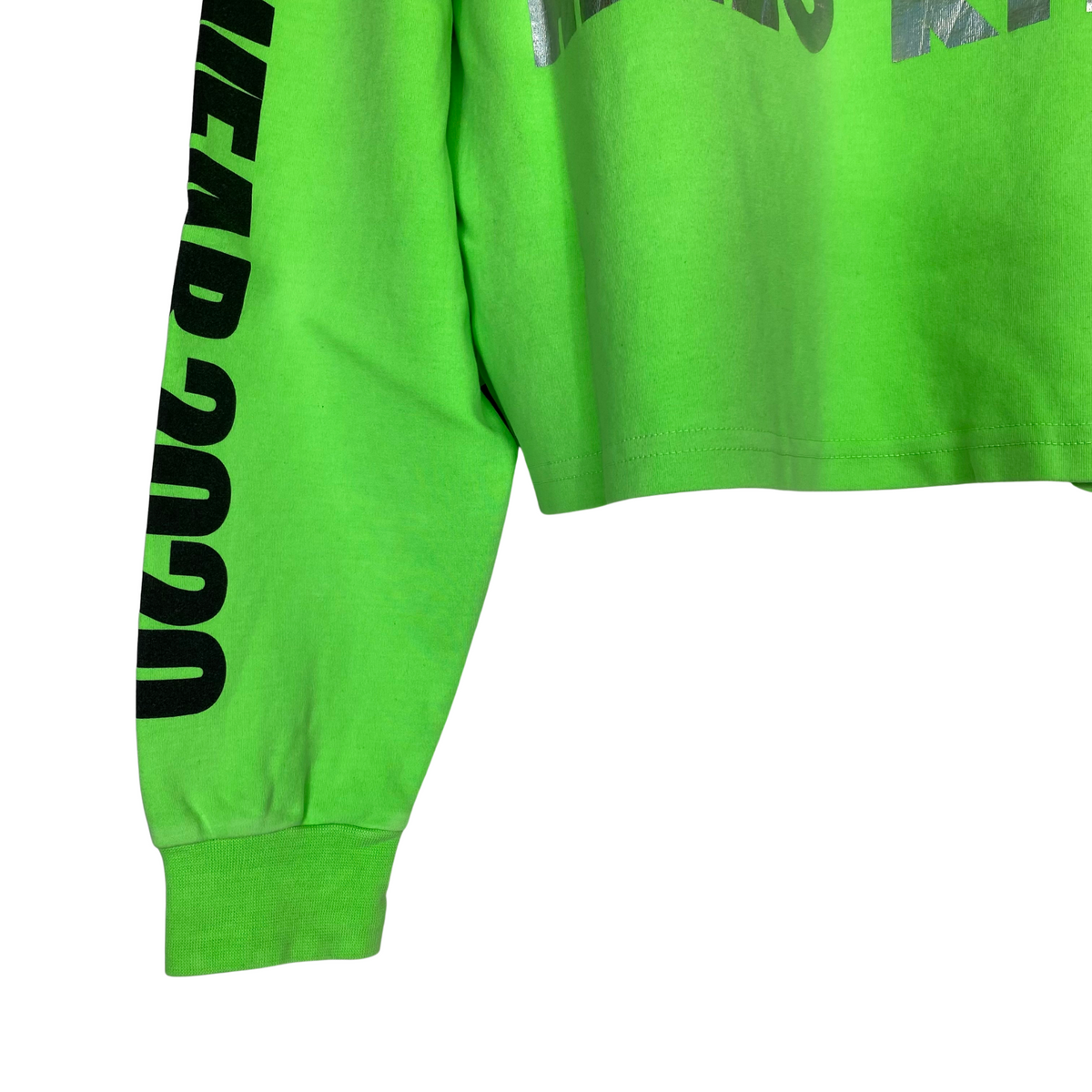 Maglione GCDS verde fluo da donna, vista posteriore