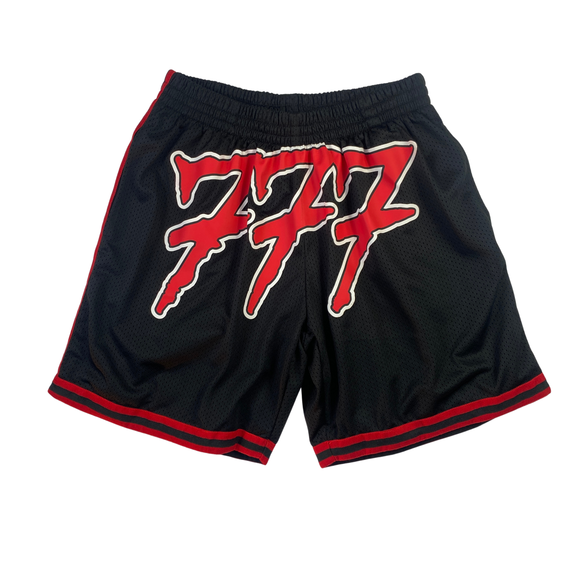 Short 777 nero e rosso con logo grande, taglia S — IlBotteghino