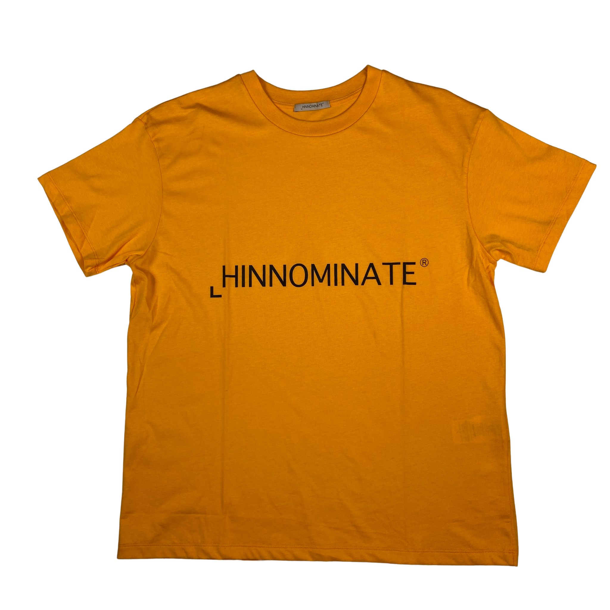T-shirt Hinnominate arancione con logo nero, taglia M — IlBotteghino