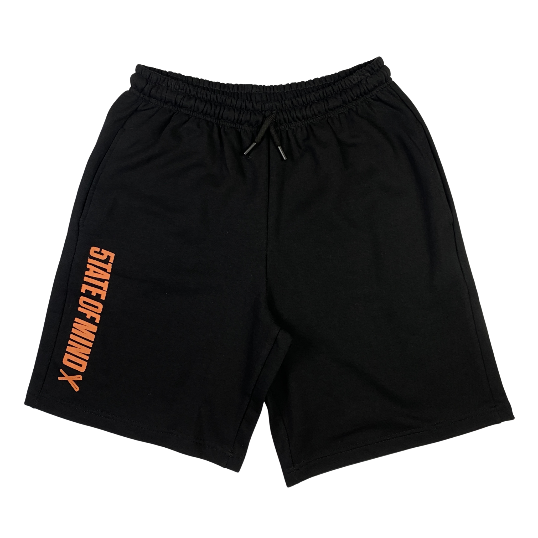 Short tuta State of Mind nero con logo arancione, taglia L — IlBotteghino