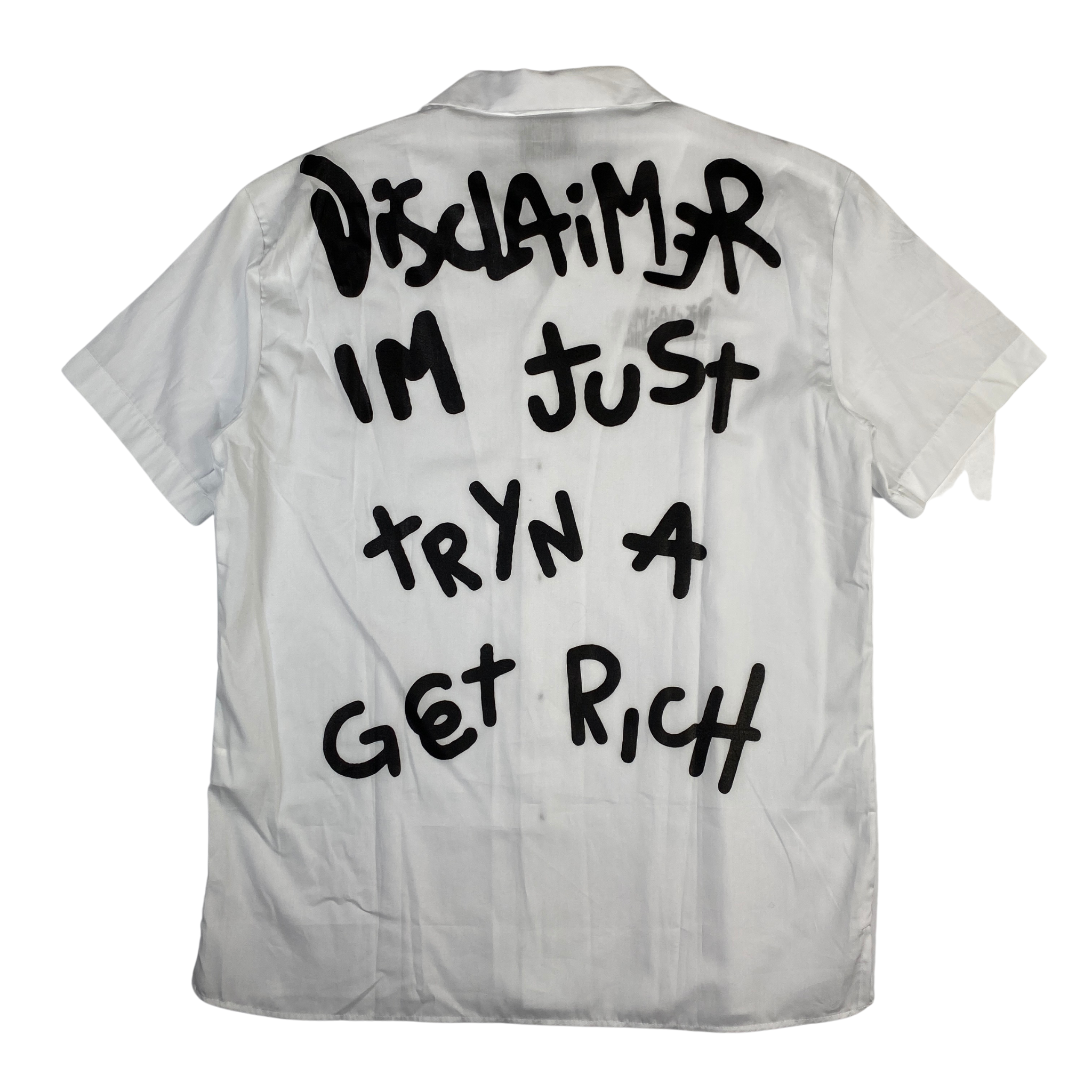 Disclaimer camicia bianca — pezzo unico d'archivio — IlBotteghino