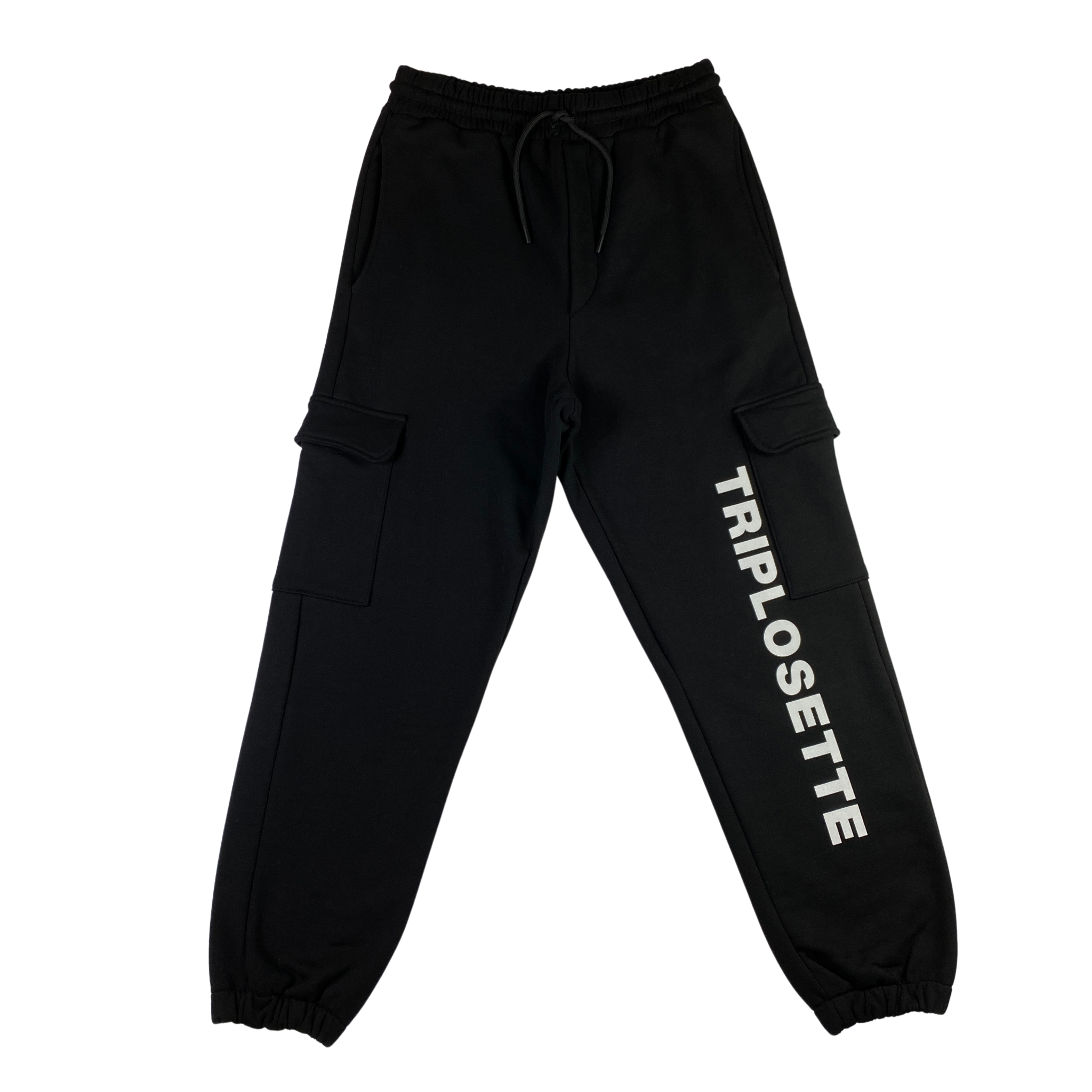 Pantalone tuta 777 nero con tasconi laterali, taglia L — IlBotteghino