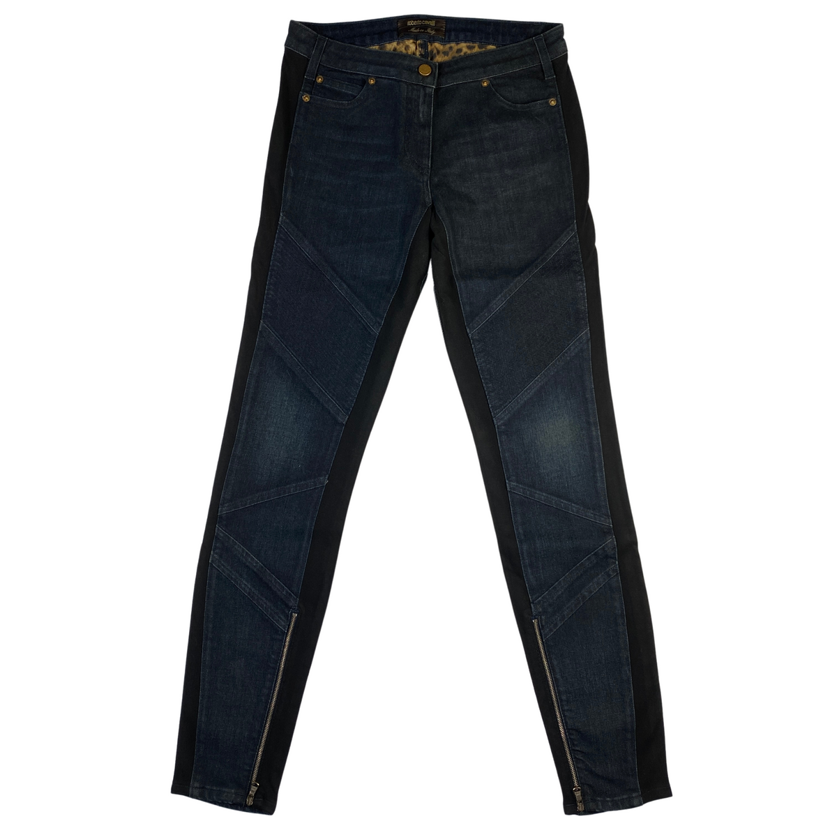 Jeans Roberto Cavalli slim da donna con banda laterale elastica, taglia 30US — IlBotteghino