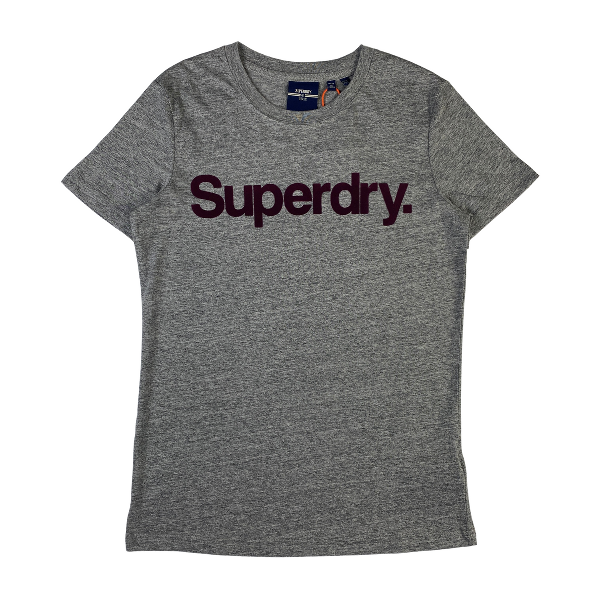 T-shirt Superdry grigia logo viola da donna, taglia XS — IlBotteghino