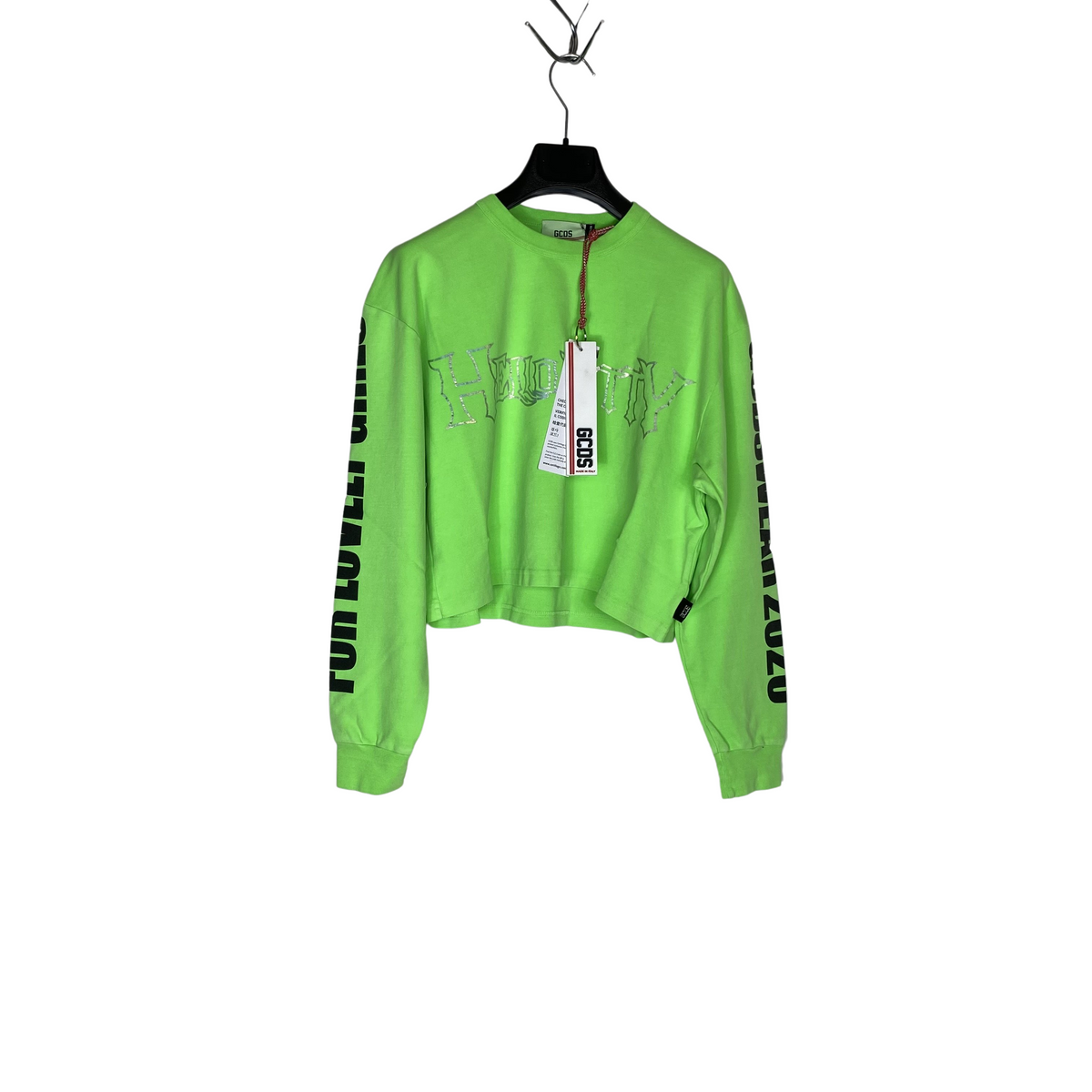 Maglione GCDS verde fluo da donna in cotone, taglia M