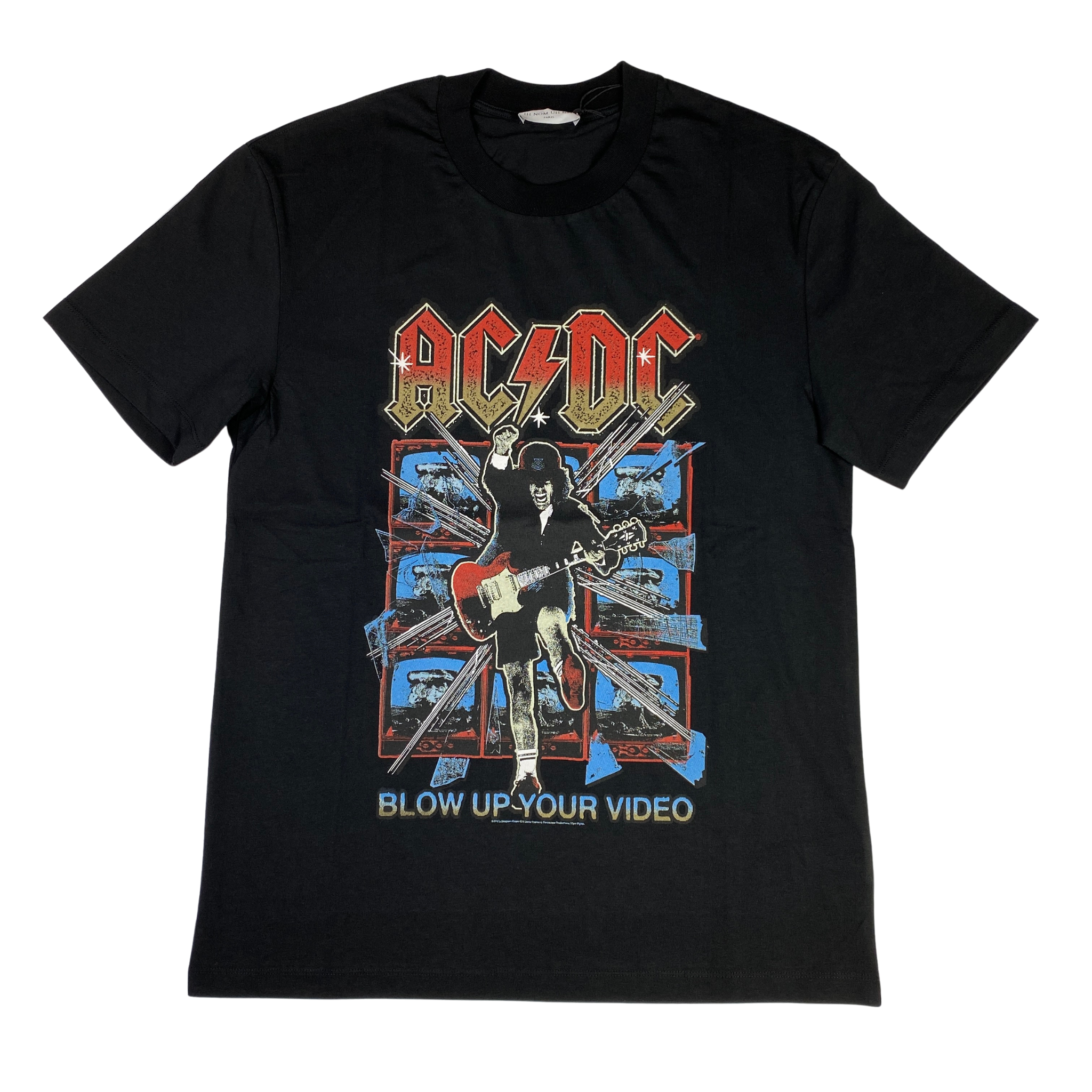 T-shirt Ih Nom Uh Nit nera fantasia AC/DC, taglia M — IlBotteghino