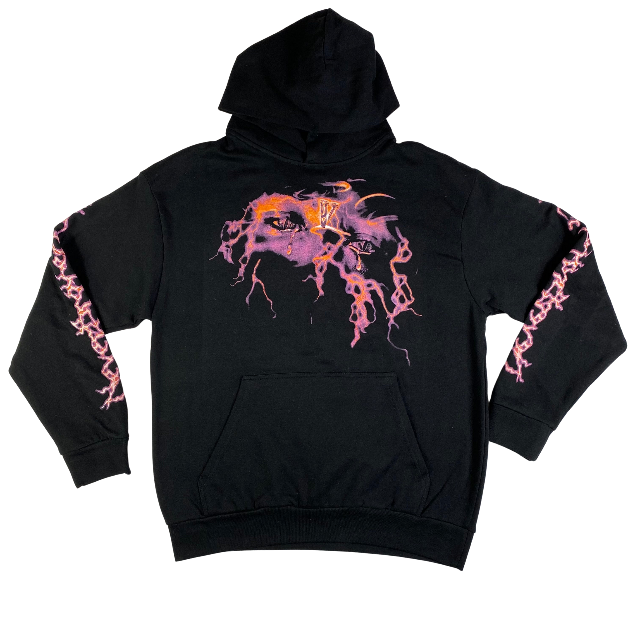 Felpa con cappuccio Vlone x Never Broke Again nera con stampa rosa, edizione limitata — IlBotteghino