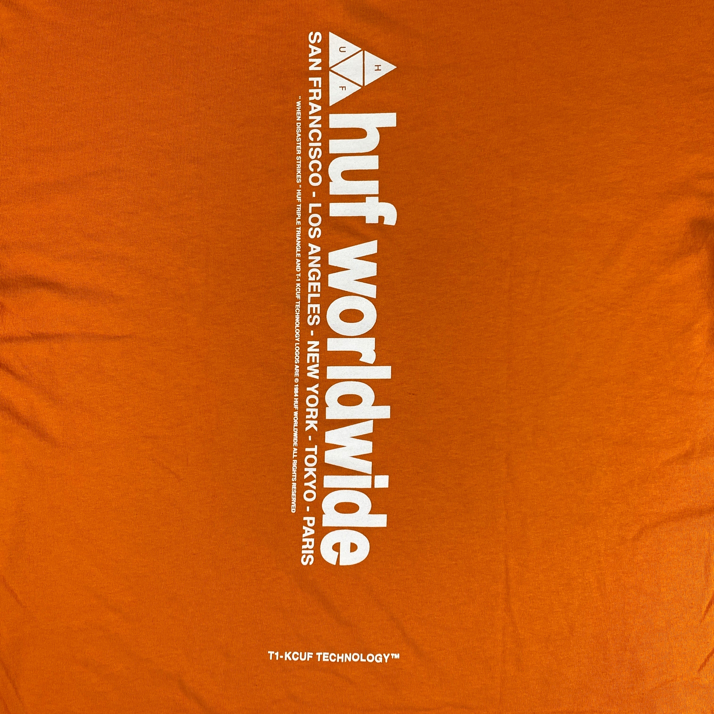 HUF t-shirt arancione — pezzo unico d'archivio — IlBotteghino