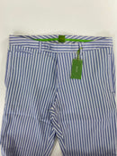 Pantalone Hugo Boss chino azzurro righe bianche, vista posteriore