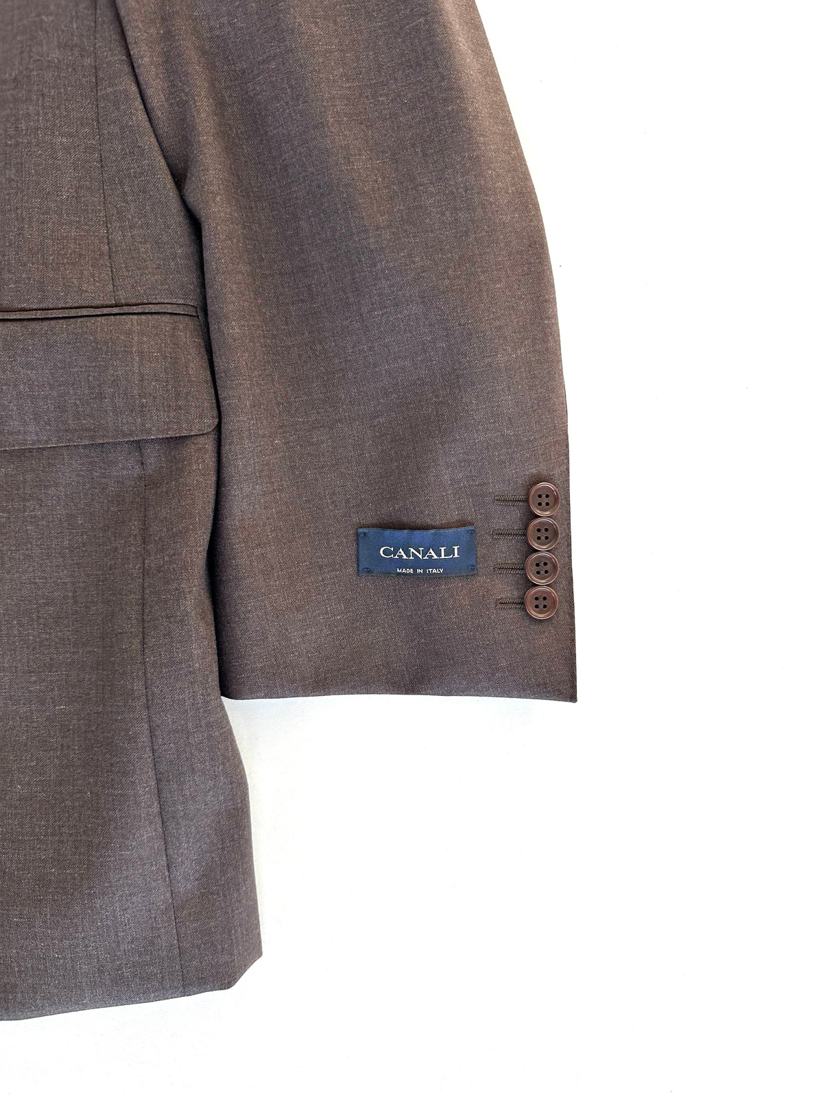 Canali completo marrone — dettaglio della manica e del fondo manica — IlBotteghino