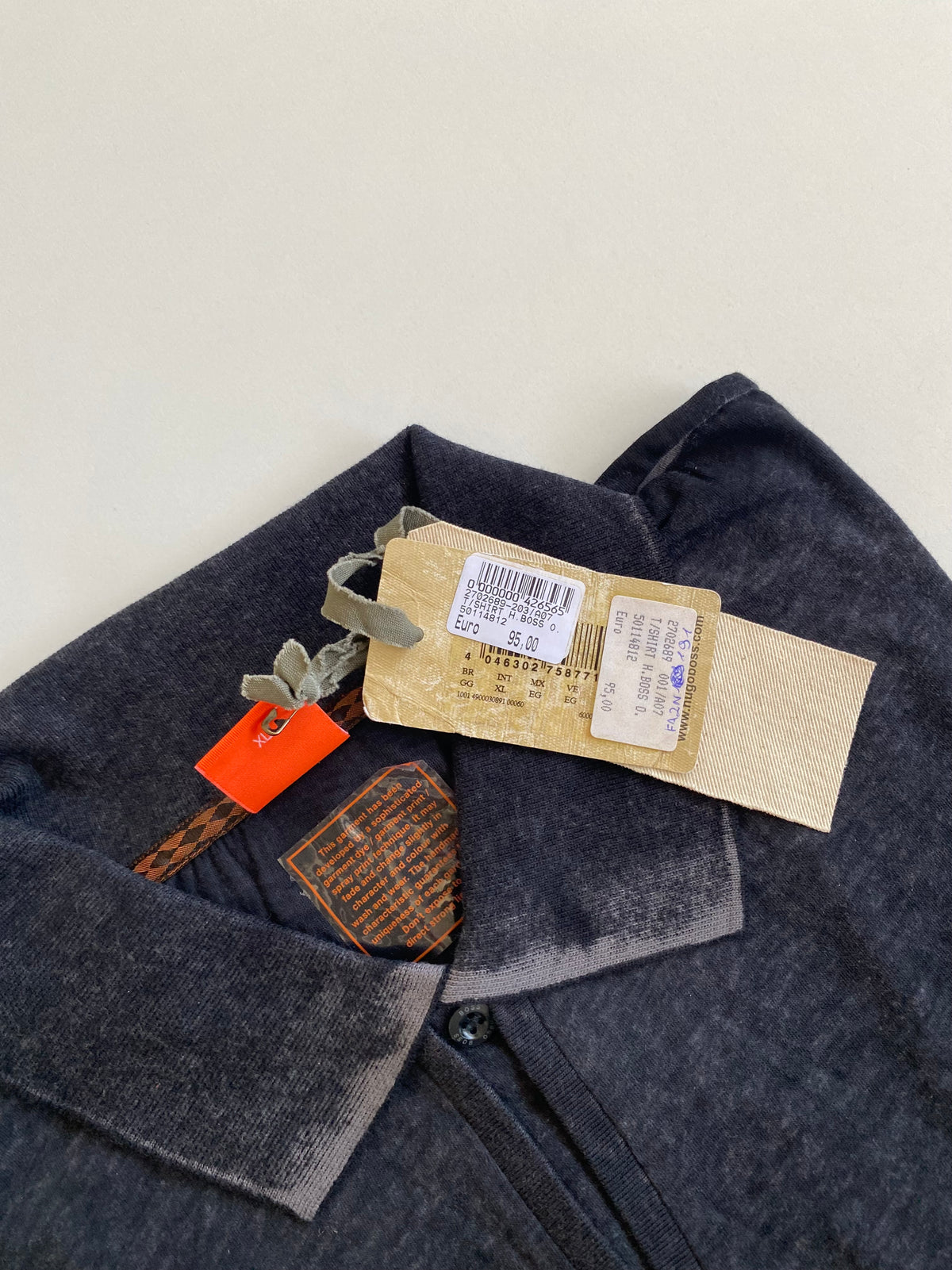 Polo Hugo Boss Orange Paxon manica lunga grigio antracite - Tg. XL