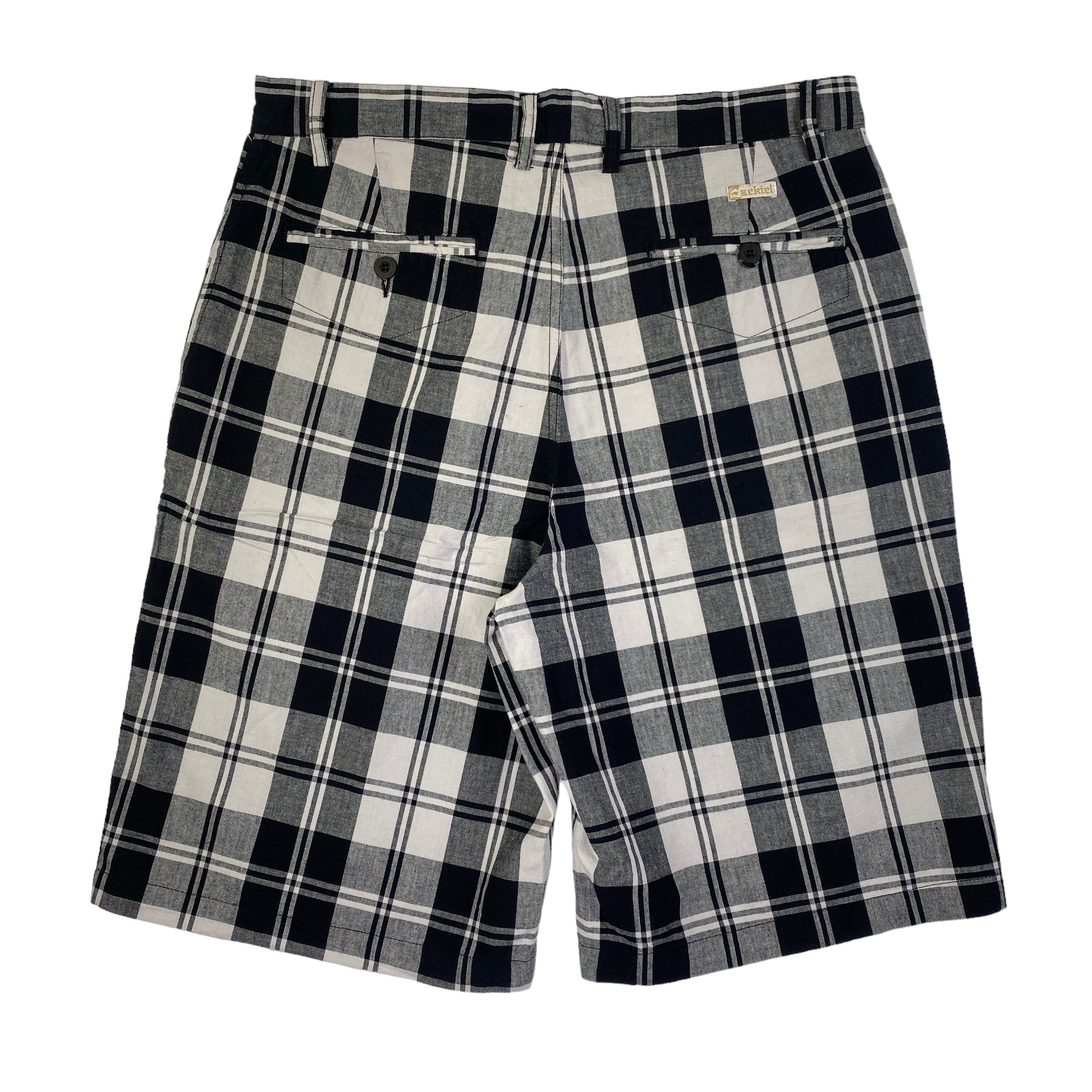 Ezekiel short quadri bianco/nero — streetwear d'archivio — IlBotteghino