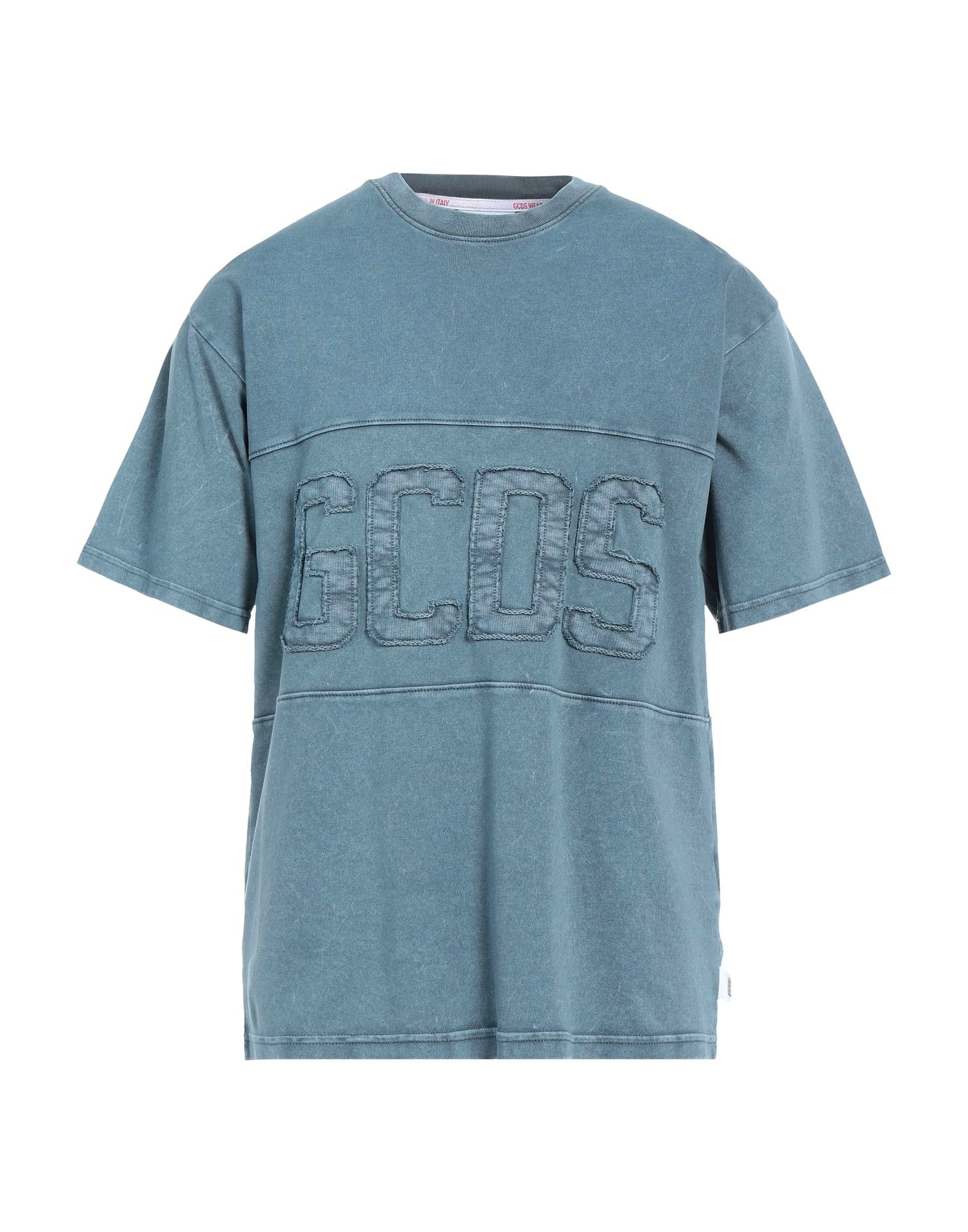 T-shirt GCDS grigio chiaro logo ricamato, taglia S — IlBotteghino