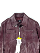Versace Jeans Couture giubbotto in pelle bordeaux Made in Italy – M